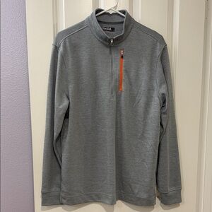 Bolle Men's Gray Zip-Up Sweater with Orange Accent